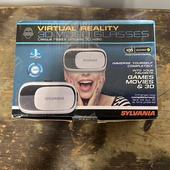 Sylvania Virtual Reality 3-D Video Glasses lOS / Android Compatible New in Box - Picture 2 of 6